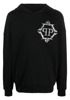Philipp Plein Chrome logo-print hoodie - Black