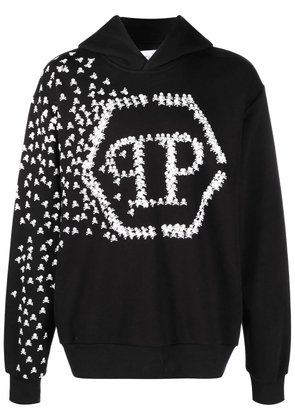 Philipp Plein Skull and Bones cotton hoodie - Black