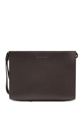 Orciani leather clutch bag - Brown
