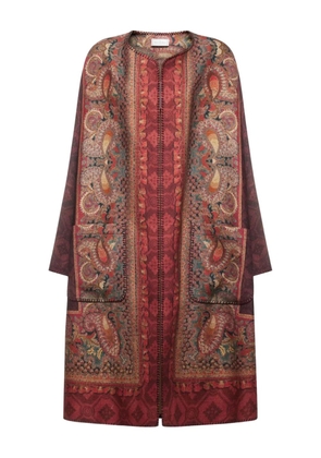 Pierre-Louis Mascia paisley-print panelled coat - Red