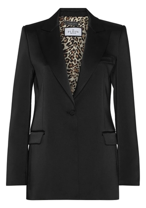 Philipp Plein crystal-skull satin blazer - Black
