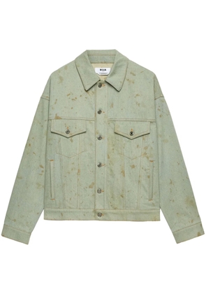 MSGM stained denim jacket - Blue