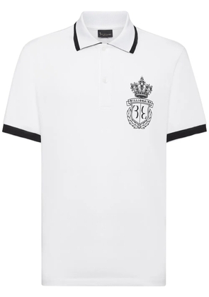 Billionaire logo-embroidered cotton polo shirt - White