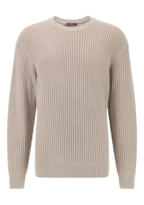 Boggi Milano waffle-knit crew-neck sweater - Neutrals