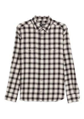 TOM FORD checked pocket shirt - Brown