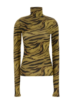 GANNI animal-print long-sleeve T-shirt - Green