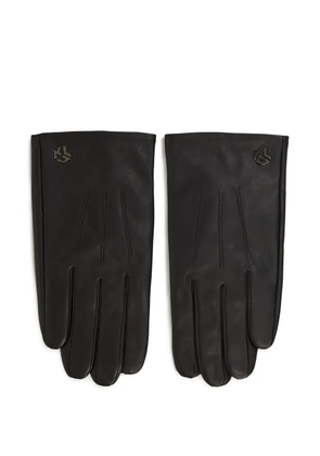 Karl Lagerfeld Jeans logo-plaque leather gloves - Black
