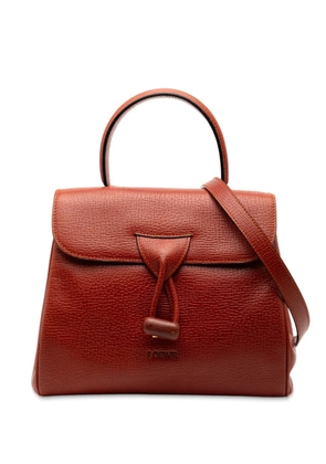 Loewe Pre-Owned 2010-2025 Grained Calfskin Flap satchel - Red