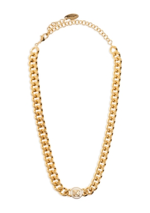 Off-White curb-chain logo-plaque necklace - Gold