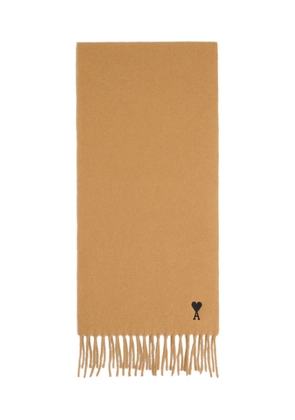 AMI Paris Ami De Coeur wool scarf - Brown