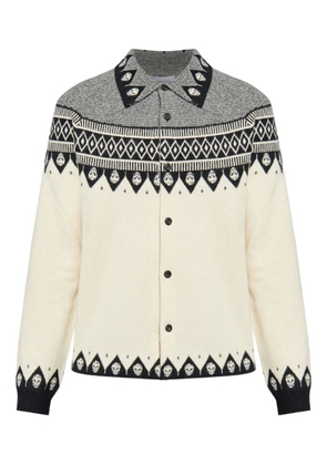 Alexander McQueen skull-motif wool cardigan - White