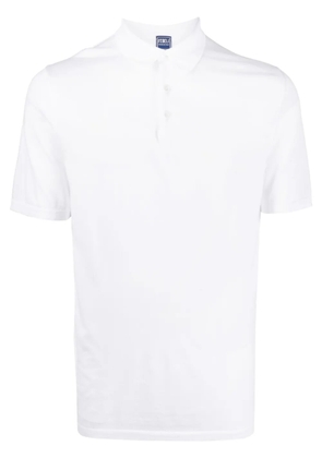 Fedeli short-sleeved cotton polo shirt - White