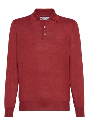 Brunello Cucinelli long-sleeve polo shirt - Red