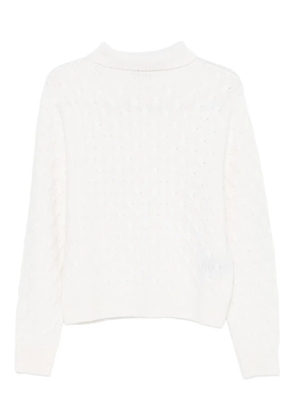 TABARONI CASHMERE cable-knit sweater - White