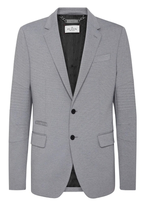 Philipp Plein logo-patch jersey blazer - Grey