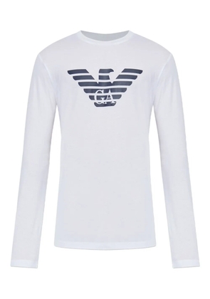 Emporio Armani logo-print long-sleeve T-shirt - White