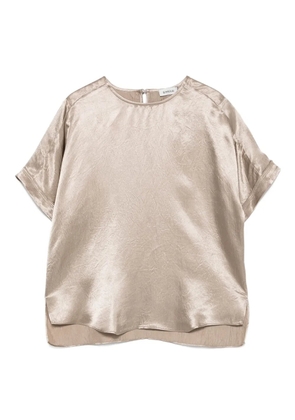 Simkhai satin short-sleeve blouse - Neutrals