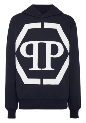 Philipp Plein Hexagon cotton hoodie - Blue