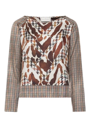 Pierre-Louis Mascia houndstooth-print blouse - Brown
