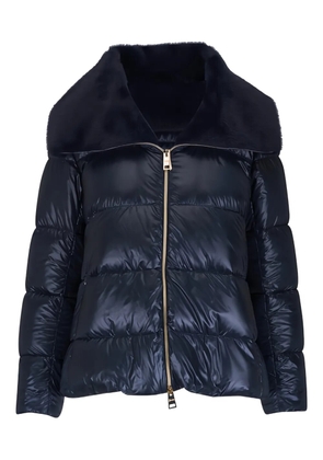 Herno faux-fur collar puffer jacket - Blue