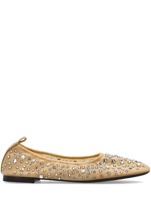 Tory Burch crystal embellished ballerina shoes - Neutrals