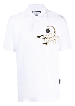 Philipp Plein Scorpion cotton polo shirt - White