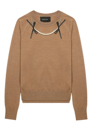 Simone Rocha embellished raglan-sleeve sweater - Brown