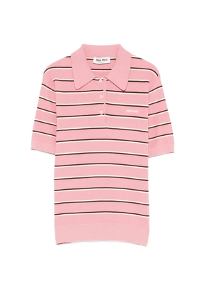 Miu Miu striped polo T-shirt - Pink