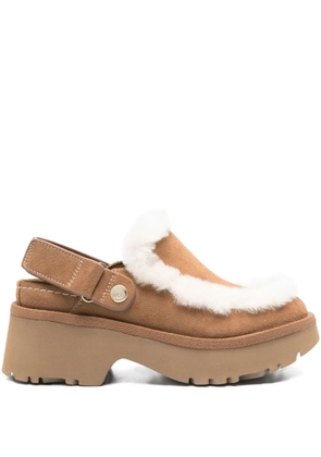 UGG 60mm Esmee fur-trim pumps - Brown