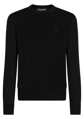 Dolce & Gabbana logo-embroidered sweater - Black