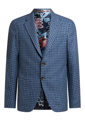 ETRO checked single-breasted blazer - Blue