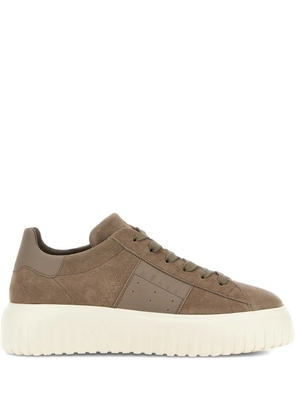 Hogan H-Stripes panelled sneakers - Brown