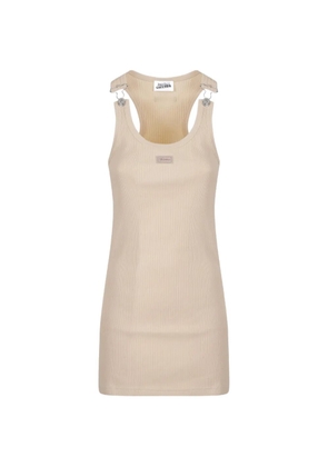 Jean Paul Gaultier ribbed patch mini dress - Neutrals