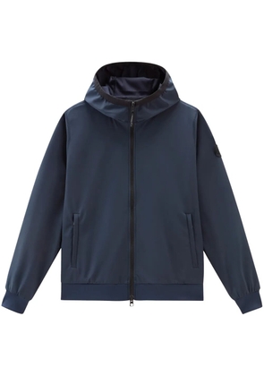 Woolrich logo-appliqué hoodie - Blue