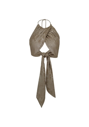 AZEEZA Naomi lamé tie top - Gold