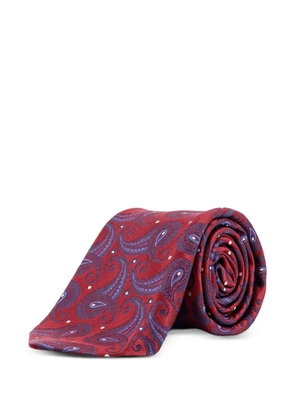 Kiton paisley-pattern tie - Red
