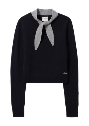 Claudie Pierlot bow-tie detail knitted sweater - Blue