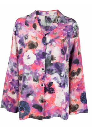 Alexander McQueen floral-print silk shirt - Pink
