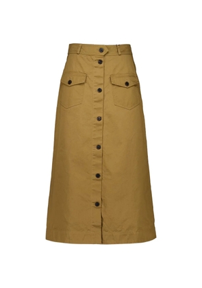 Saint Laurent front-pocket buttoned skirt - Brown