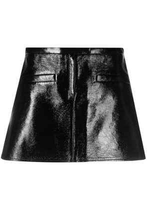 Courrèges trapeze-silhouette vinyl miniskirt - Black