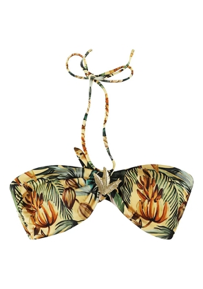 FARM Rio tropical-print halterneck bikini top - Yellow