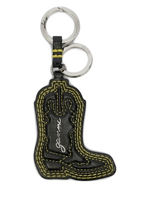 GANNI boot stitched keyring - Black