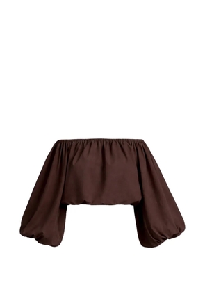 AZEEZA Margot balloon-sleeve top - Brown