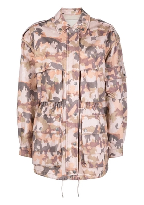 ISABEL MARANT Elize camouflage-print cotton jacket - Neutrals