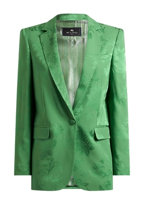 ETRO single-breasted floral-motif jacquard blazer - Green
