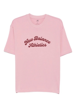 New Balance logo-print cotton T-shirt - Pink