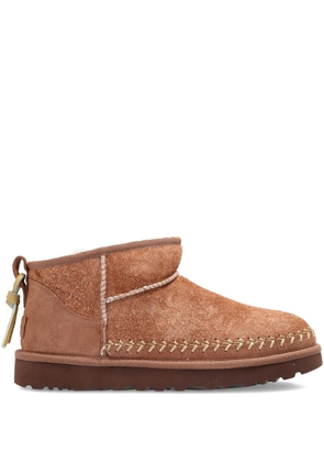 UGG mini Biarritz suede-leather stitched boots - Brown