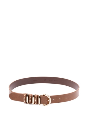 PINKO studded buckle belt - Brown