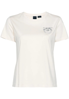 PINKO Love Birds-appliqué T-shirt - Neutrals