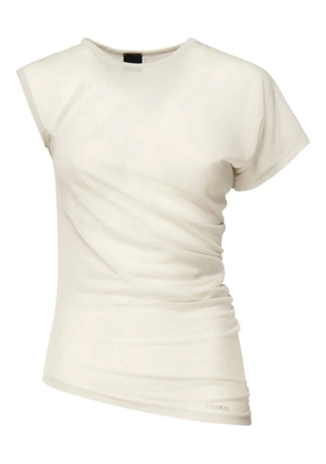 PINKO asymmetric-sleeve draped top - Neutrals